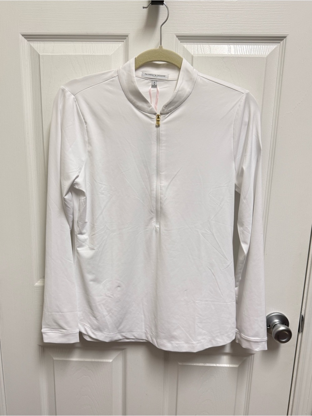 NWT Fairway & Greene White Half Zip Golf Pullover